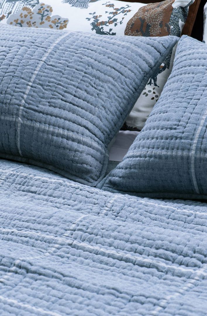 Bianca Lorenne - Quadrato  Bedspread - Pillowcase and Eurocase Sold Separately - Denim Blue image 1